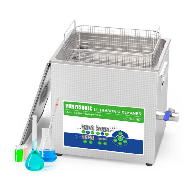 10L Dual-Frequency Ultrasonic Cleaner 80/120kHz 400W Power Control Noise Reduce Precision Lab Sonicator for Delicate Glassware & Instruments