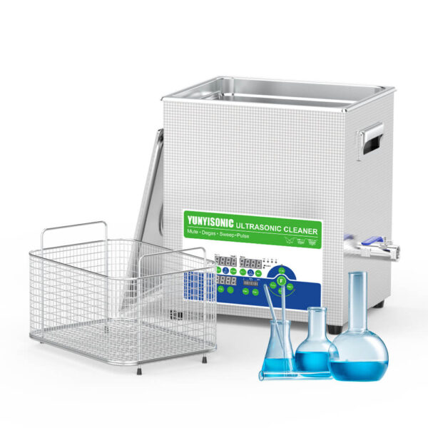 80/120kHz Dual-Freq SUS304 Ultrasonic Cleaning Machine 14L 400W Power Adjustable Digital Heated Cleaner for Lab & Industry