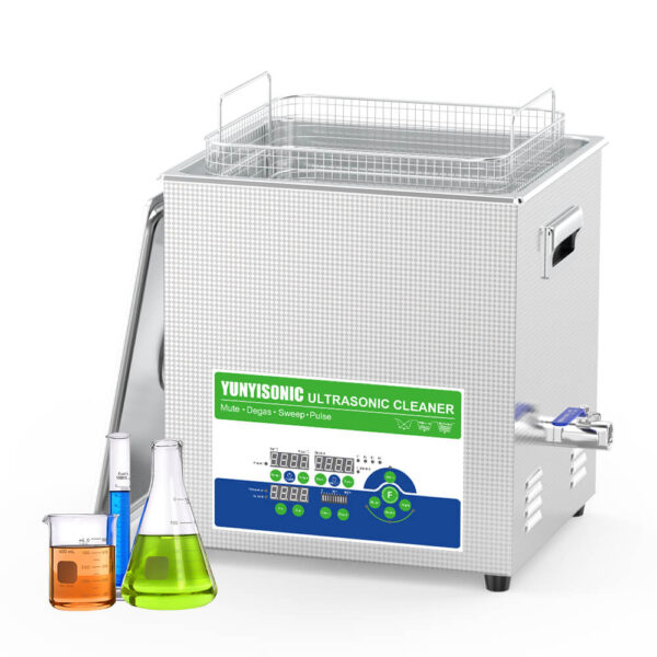 19L Ultrasonic Lab Cleaner 28/40kHz Dual-Frequency Pulse Degas Assisted Emulsification Homogenization Dispersion & Glassware Washing Machine