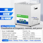19L Ultrasonic Lab Cleaner 28/40kHz Dual-Frequency Pulse Degas Assisted Emulsification Homogenization Dispersion & Glassware Washing Machine - Image 2