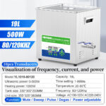 19L Dual-Frequency Ultrasonic Cleaner 80/120kHz with Low Noise Pulse Sweep Degas & Adjustable Power for Thorough Precision Cleaning - Image 2
