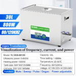 Dual-Frequency Ultrasonic Cleaning Equipment with Large 30L SUS304 Tank High Power Adjustable for Lab School University & Industrial Use - Image 2