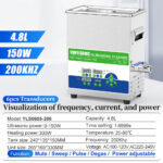 YLS0605-200 4.8L 200kHz Ultrasonic Cleaner Specifications