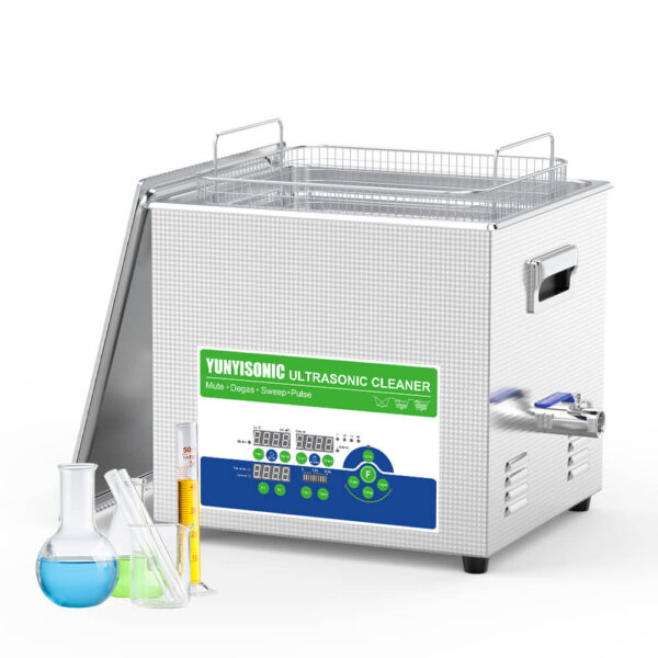 15L 200kHz Ultrasonic Cleaner for Microelectronics, Semiconductor & R&D Labs | Digital Lab Bath with Sweep, Pulse, Degas & Adjustable Power