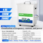 Yunyisonic YNLH0205-20 4.8L 200W specification main image, visualization of frequency current & power