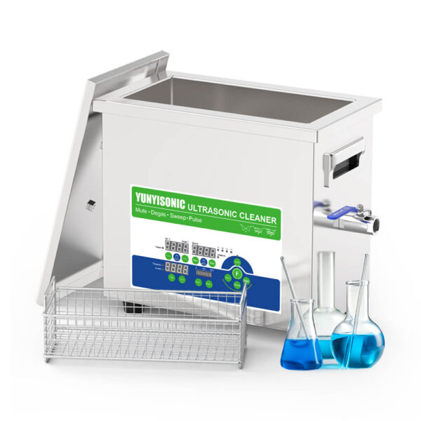 Multi-Frequency ultrasonic cleaning system assisted emulsification extraction view in lab setting
