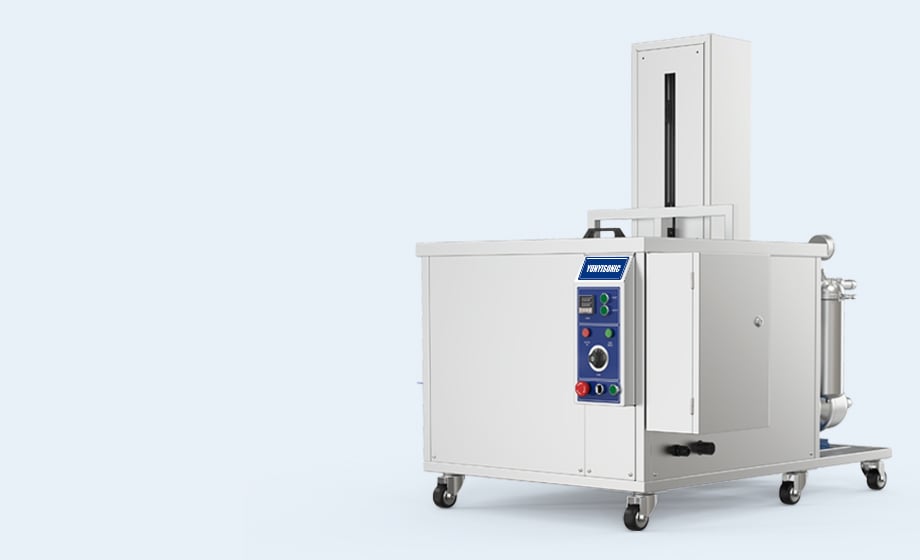 Industrial ultrasonic cleaning machine with lifting