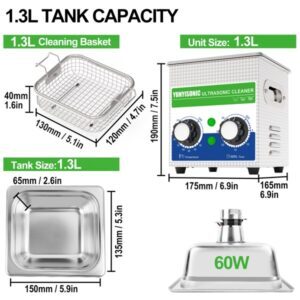 1.3L 60W Mini Ultrasonic Cleaner
