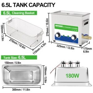 180W 6.5L ultrasonic cleaning machine