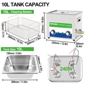 360W 10L Assemblies Parts Ultrasonic Cleaner