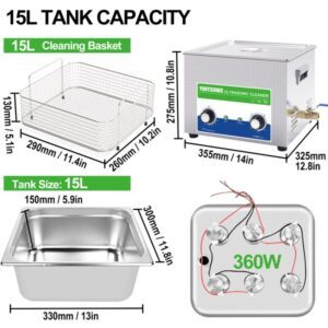360W 15L Mechanical Ultrasonic Machine Cleaning Auto Parts
