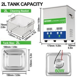 Eyeglasses ultrasonic cleaner 2 liter tank