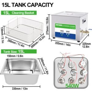 SUS304 Tank 15L Integrated Circuit Ultrasonic Bath