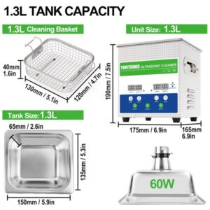 Portable ultrasonic parts cleaner for rings