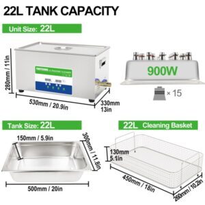 22 Liter Bath Semi wave Deags Ultrasonic Cleaner cleaning fuel injectors engine gear