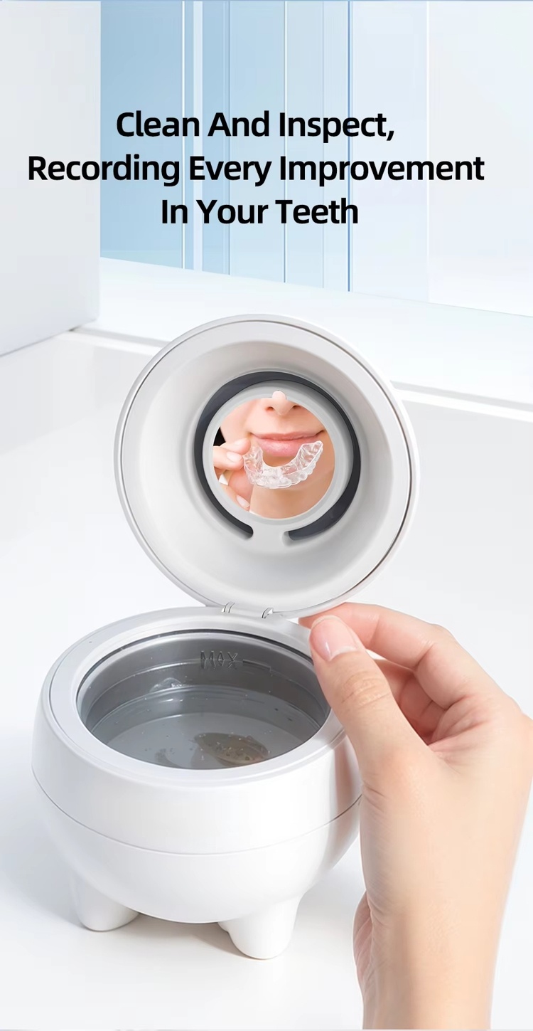 360° Deep Cleaning Ultrasonic Cleaner – Removes Bacteria & Stains from Dental & Beauty Items