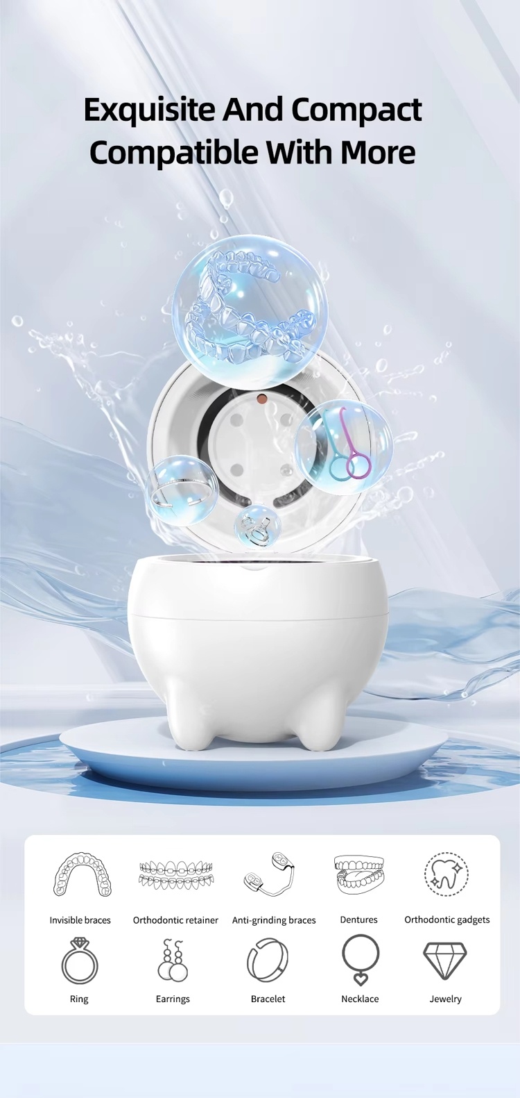Portable Ultrasonic Cleaner with One-Touch Smart Operation – Hassle-Free Daily Cleaning
