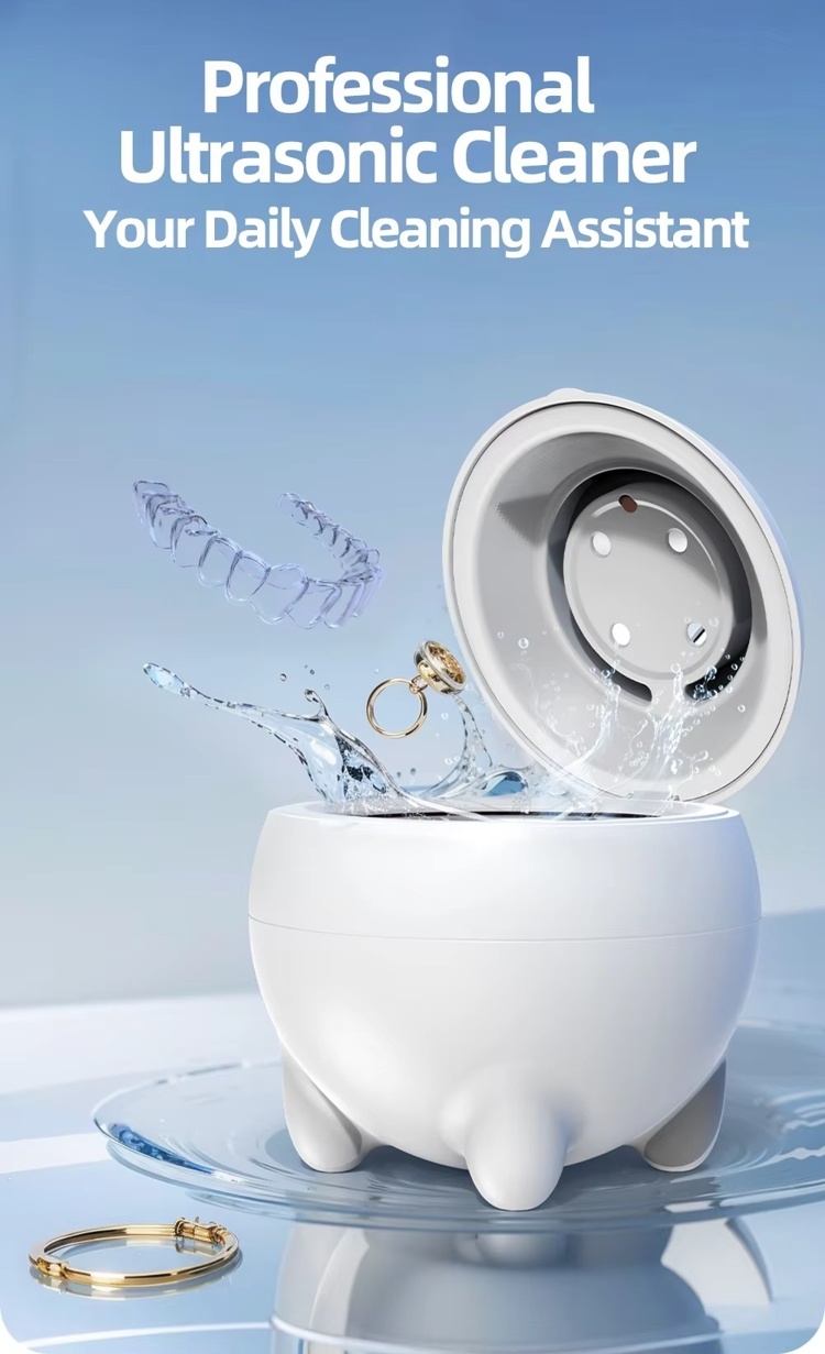 Mini 48kHz Ultrasonic Cleaner – Safe & Effective for Jewelry & Oral Appliances