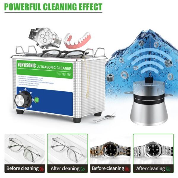 0.8L Ultrasonic Eyeglass Cleaner | Efficient Clean Spectacles, Magnifying Glasses, Optical Lenses, Jewelry, Dentures
