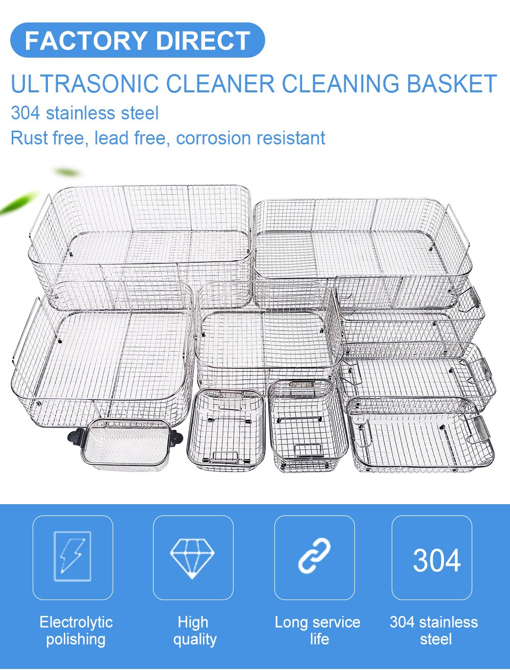 Cleaning Basket for 1-30 Liter Ultrasonic Cleaner