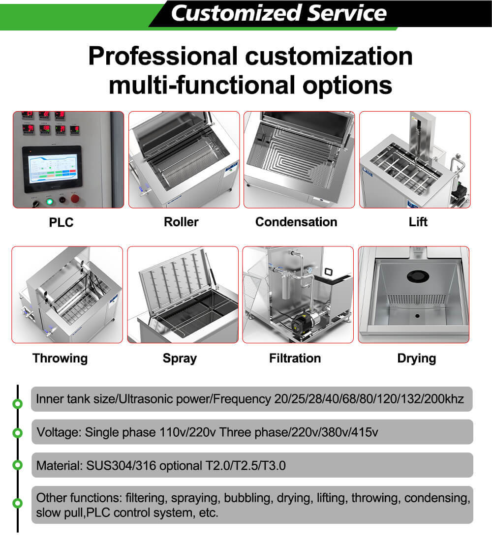 Industrial Window Blind Ultrasonic Cleaner Customization Functions