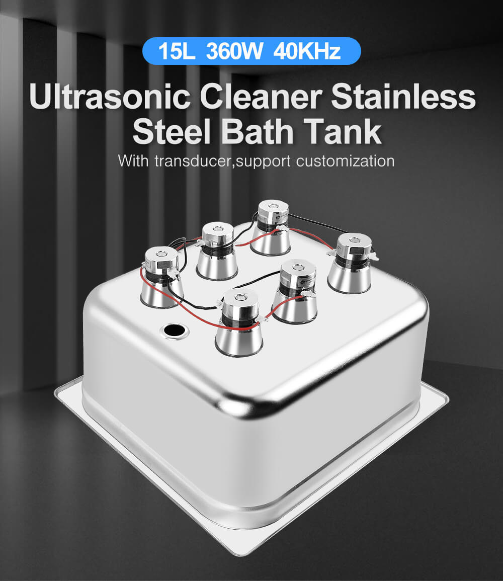 15L_SUS304 Ultrasonic Cleaning Tank with Transducers