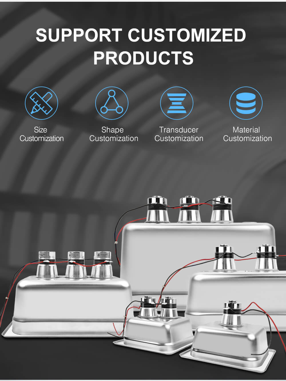 40kHz Ultrasonic Cleaning Machine Tank with 60W Transducer Packs