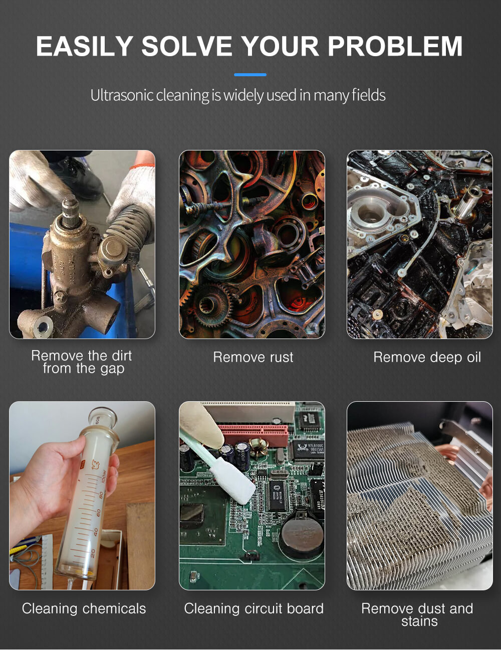 40kHz Ultrasonic Cleaning Machine Tank with 60W Transducer Packs
