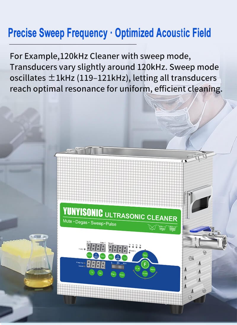22L Versatile Triple-Freq 40/80/120kHz China Ultrasonic Cleaner for Lab Manufacturers, Nanoparticle Dispersion & Instrument Cleaning