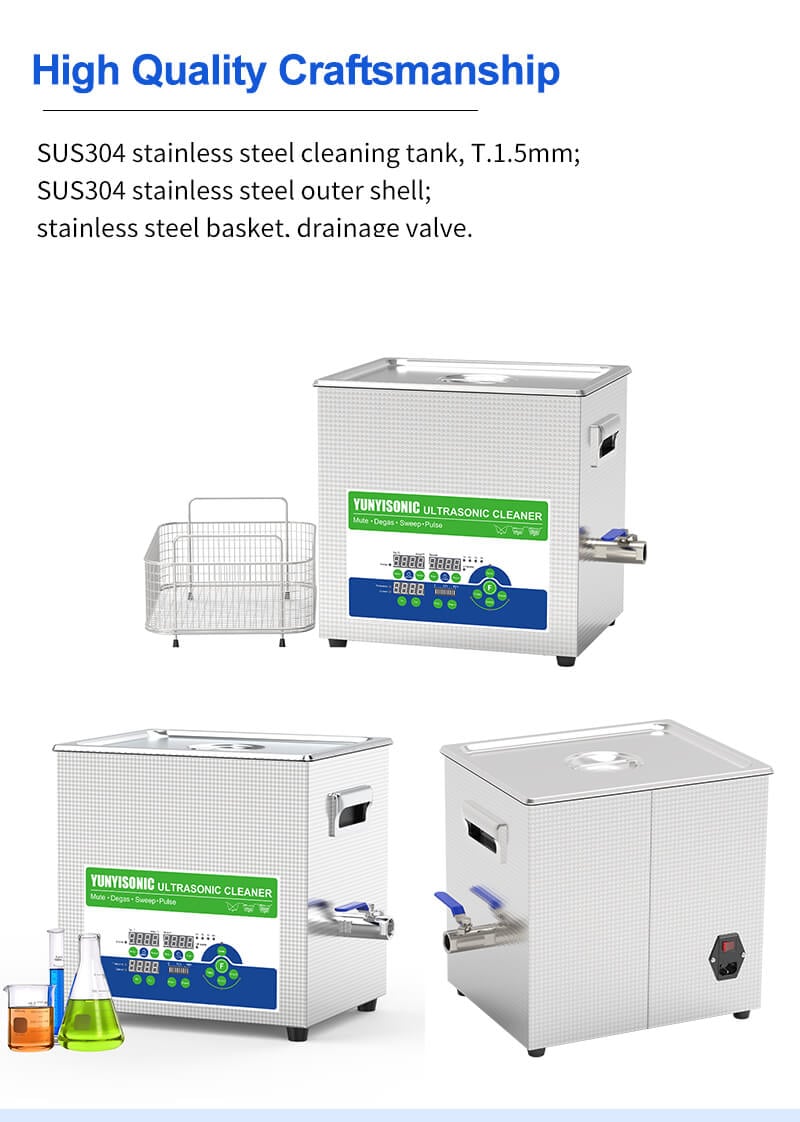 22L Versatile Triple-Freq 40/80/120kHz China Ultrasonic Cleaner for Lab Manufacturers, Nanoparticle Dispersion & Instrument Cleaning