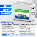 Compact 4.5L 80/120kHz Dual-Frequency Ultrasonic Cleaner Digital Low Noise Multi-mode for Delicate Parts & Microchannel Precision Cleaning - Image 2