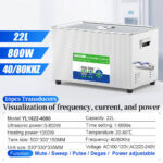22L 40/80kHz Dual-Frequency Ultrasonic Cleaning Machine | Multi-mode 800W Power Adjustable Advanced Lab & Industrial Ultrasonic Bath - Image 2